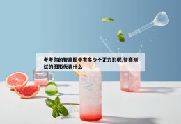 考考你的智商图中有多少个正方形呢,智商测试的图形代表什么