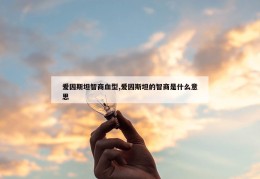 爱因斯坦智商血型,爱因斯坦的智商是什么意思